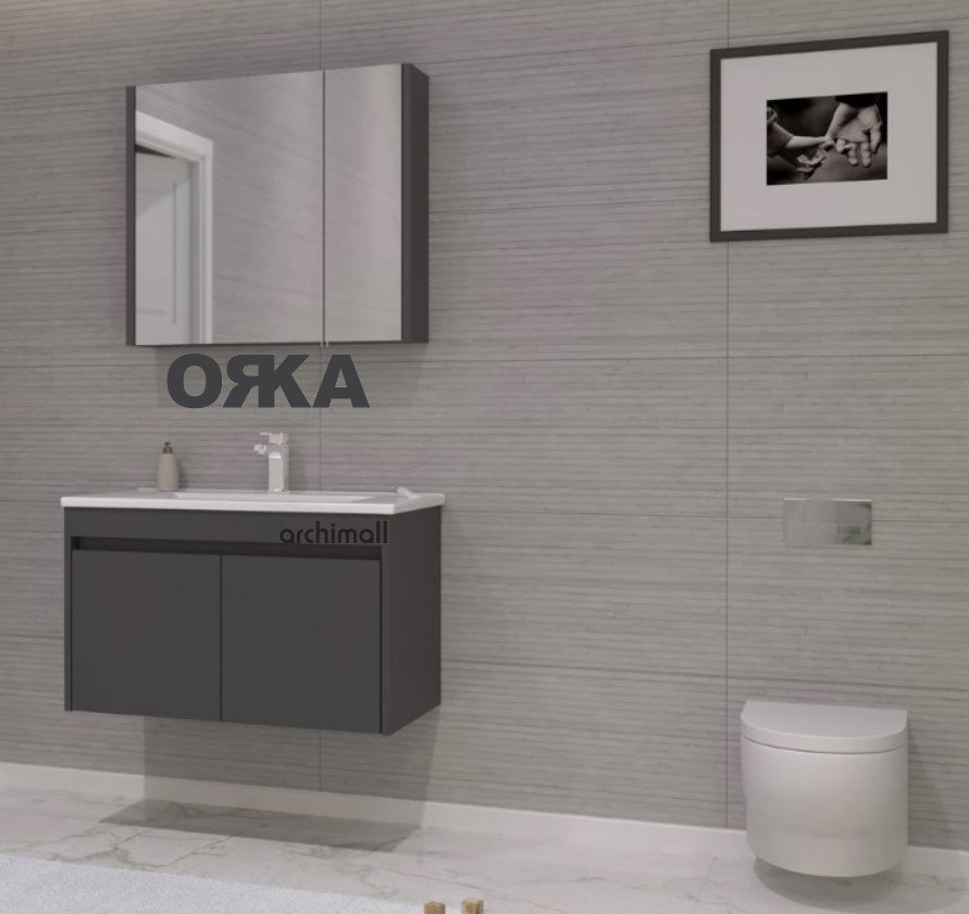 Orka Side 65 cm Kapaklı Asma Banyo Dolabı